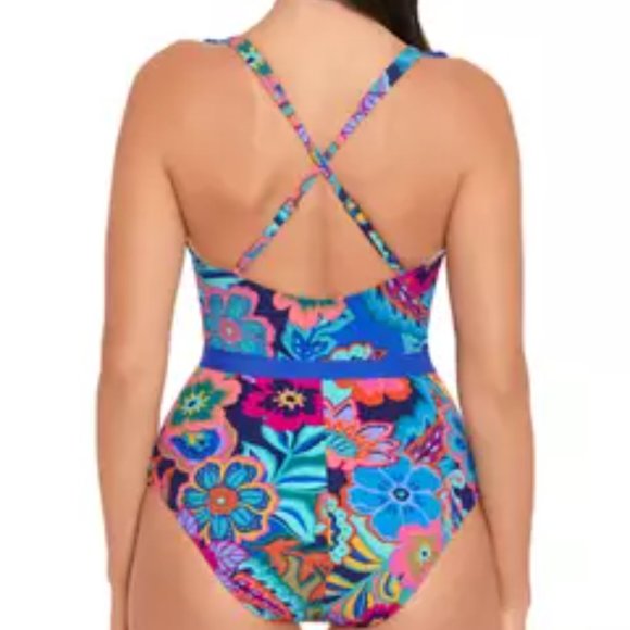 New Skinny Dippers Tapestry Swimsuit by Miraclesuit - Picture 3 of 12